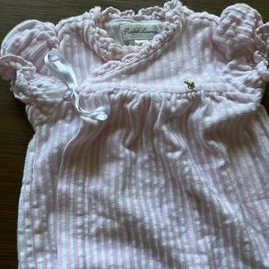 Ralph Lauren— 3 months soft baby pink and white striped dress